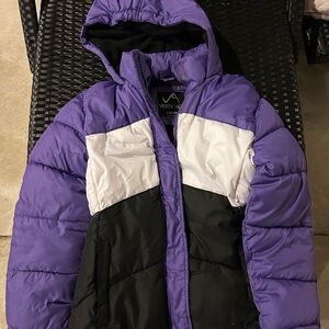 Girls 10-12 Purple and Black heavy Jacket